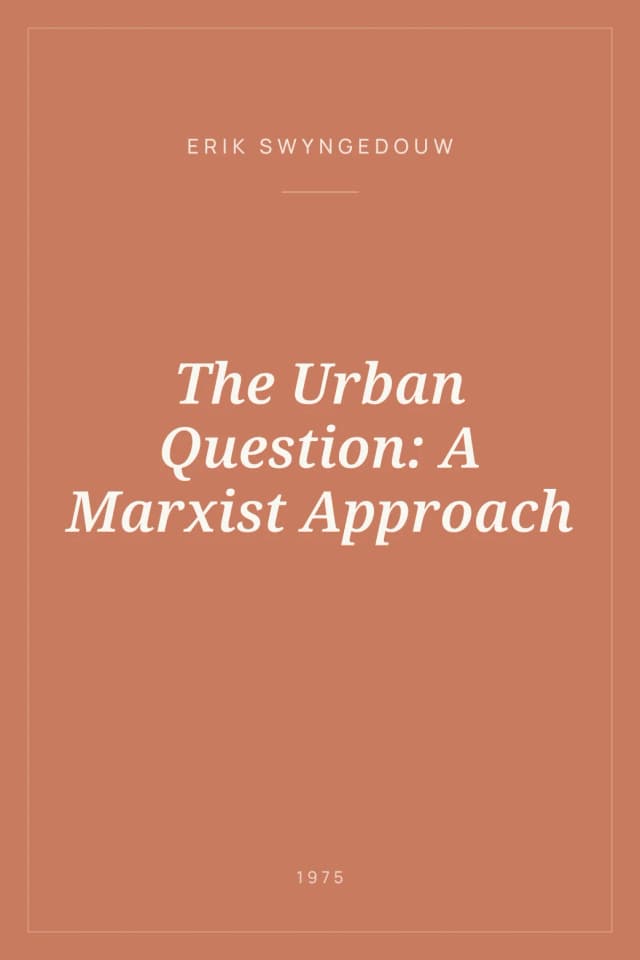 Portada de The Urban Question: A Marxist Approach
