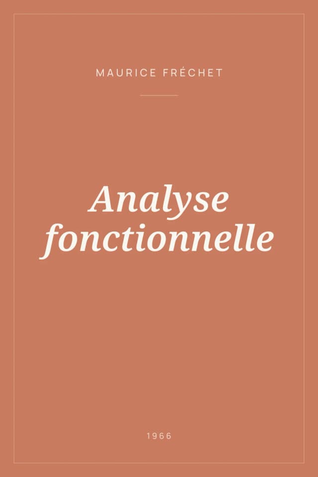 Portada de Analyse fonctionnelle
