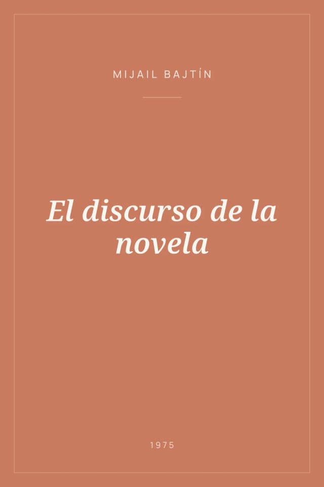 Portada de El discurso de la novela