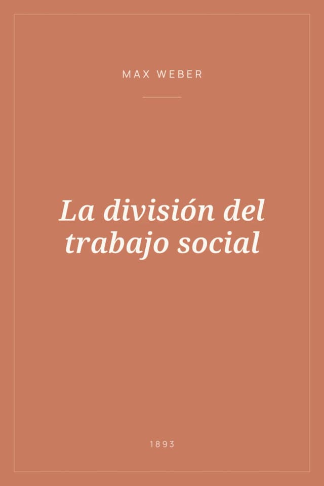 Portada de La división del trabajo social