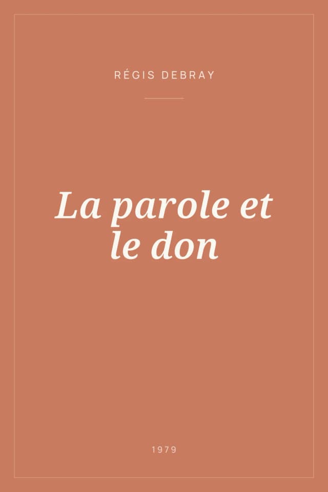Portada de La parole et le don
