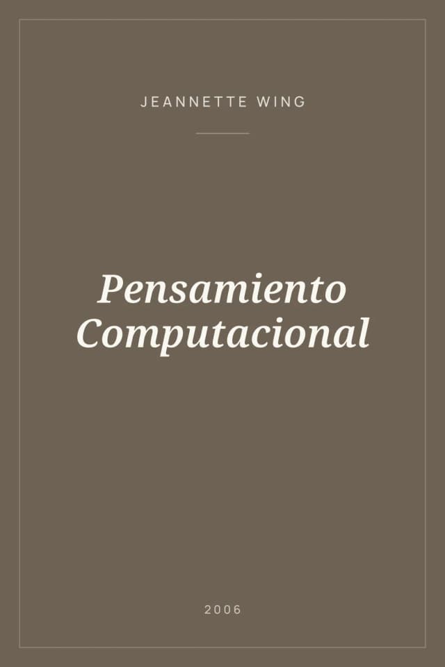 Portada de Pensamiento Computacional