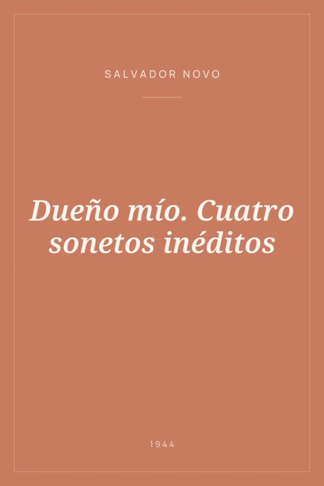 Portada de Dueño mío. Cuatro sonetos inéditos