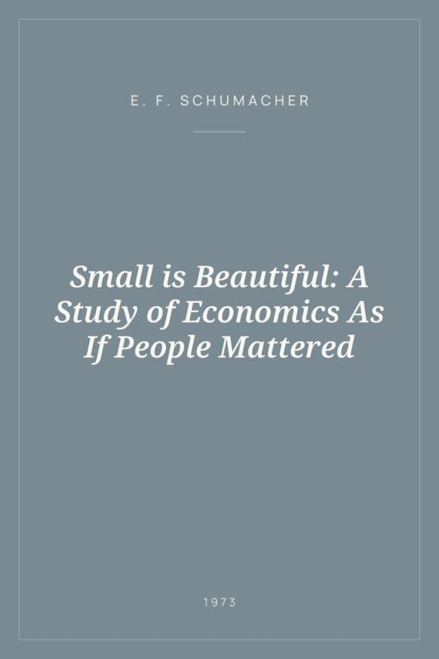 Portada de Small is Beautiful: A Study of Economics As If People Mattered