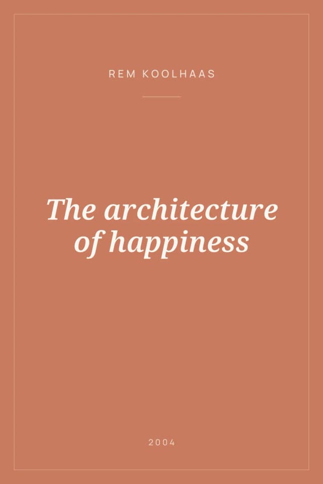 Portada de The architecture of happiness