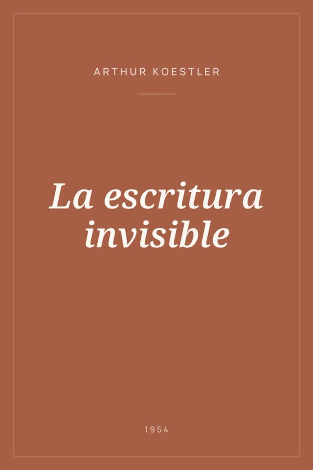 Portada de La escritura invisible
