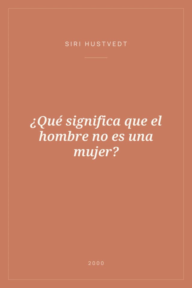 Portada de ¿Qué significa que el hombre no es una mujer?