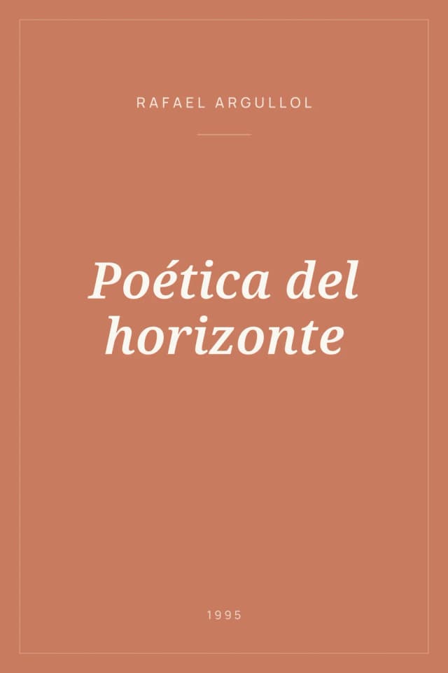 Portada de Poética del horizonte