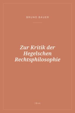 Portada de Zur Kritik der Hegelschen Rechtsphilosophie