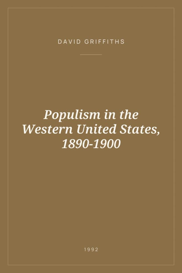 Portada de Populism in the Western United States, 1890-1900
