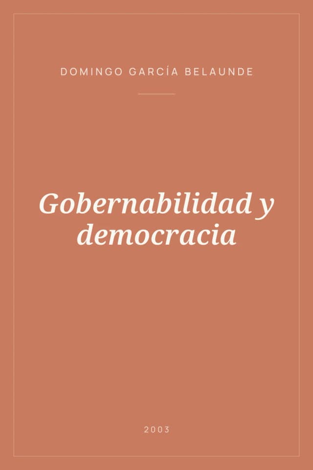 Portada de Gobernabilidad y democracia