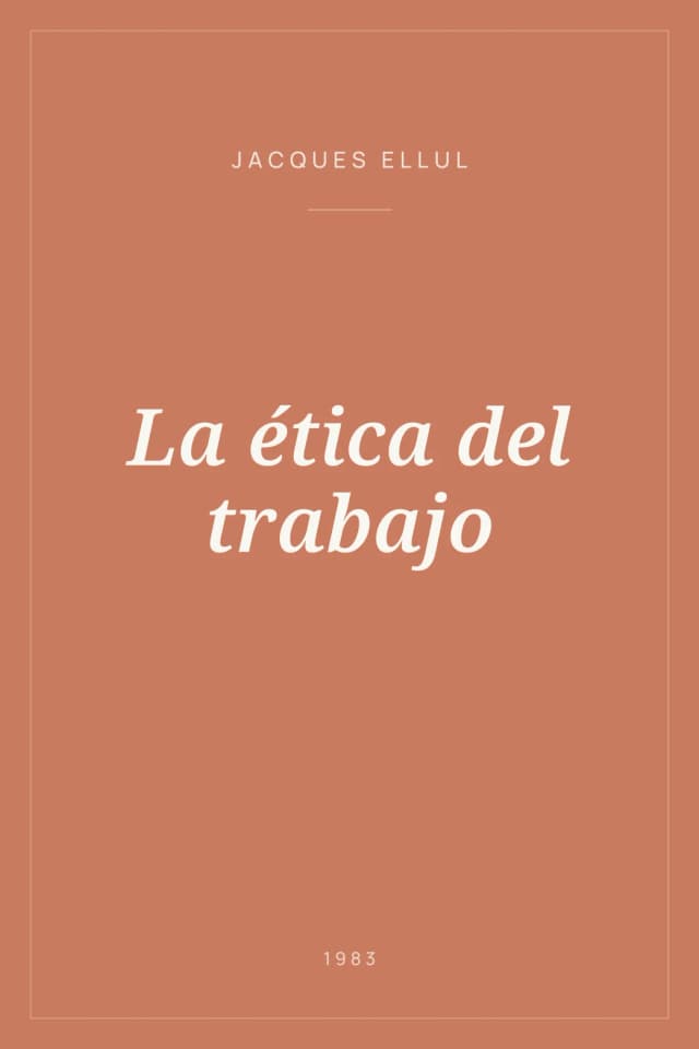 Portada de La ética del trabajo