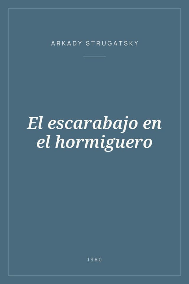 Portada de El escarabajo en el hormiguero