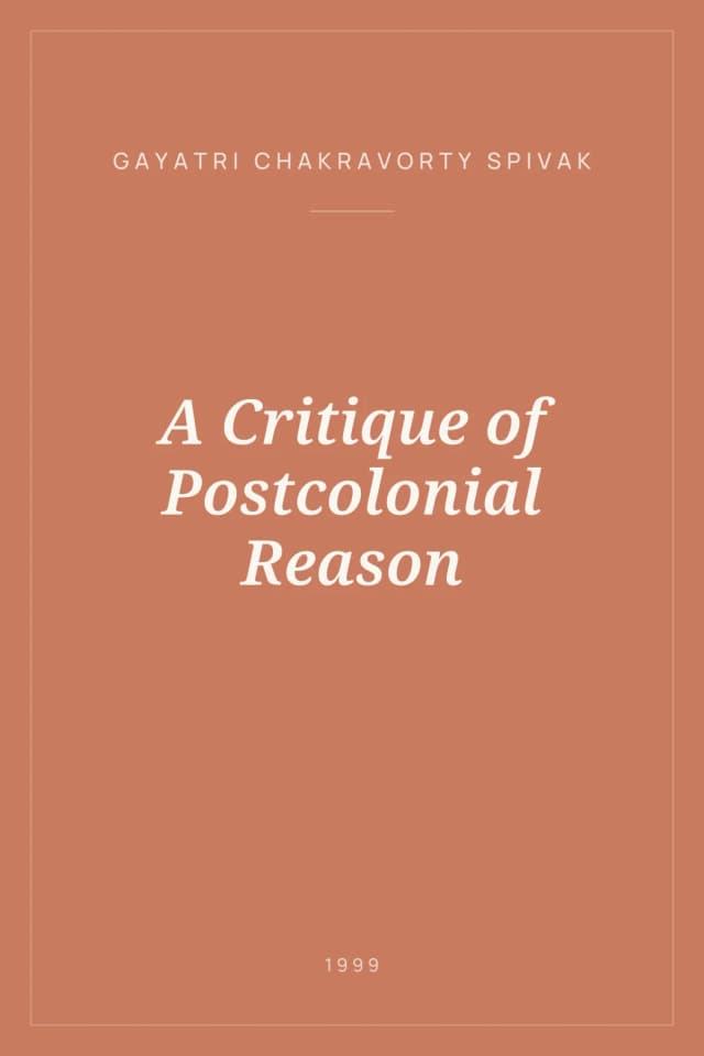 Portada de A Critique of Postcolonial Reason