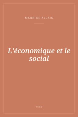 Portada de L'économique et le social