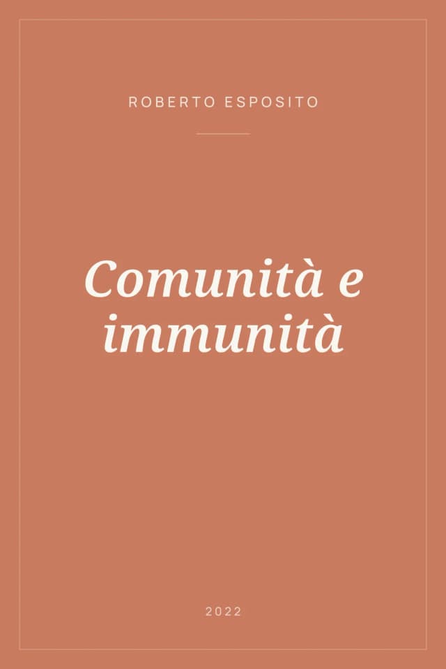 Portada de Comunità e immunità