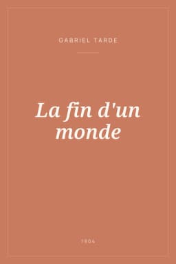 Portada de La fin d'un monde